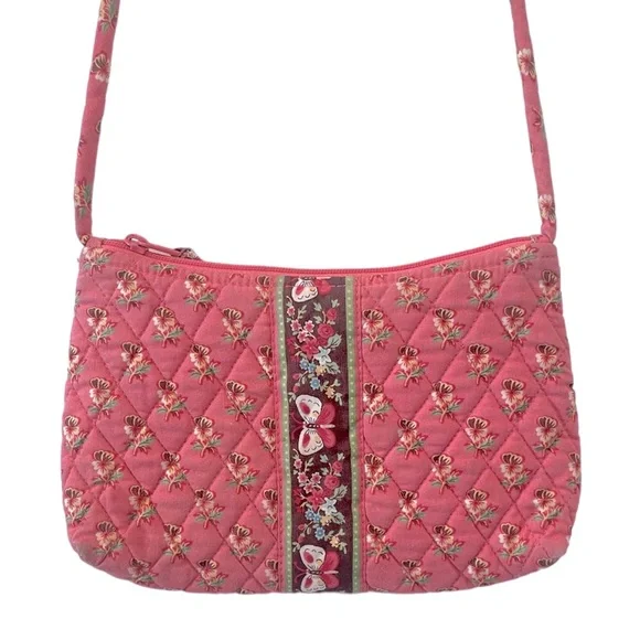 Vera Bradley Retired Pink Pansy Crossbody Bag - Picture 2 of 9